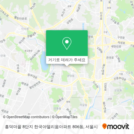 흥덕마을 8단지 한국아델리움아파트 806동 지도