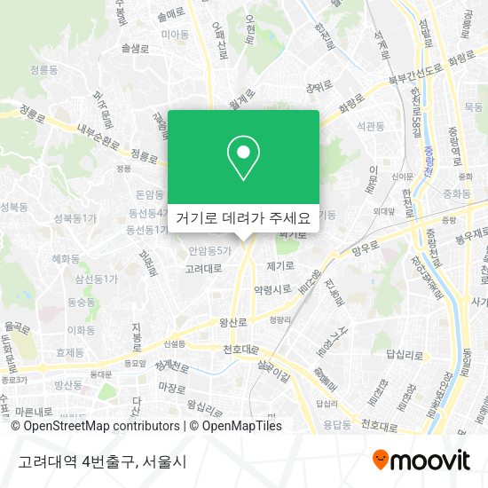 고려대역 4번출구 지도