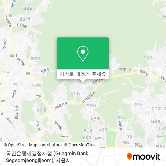 국민은행세검정지점 (Gungmin Bank Segeomjeongjijeom) 지도