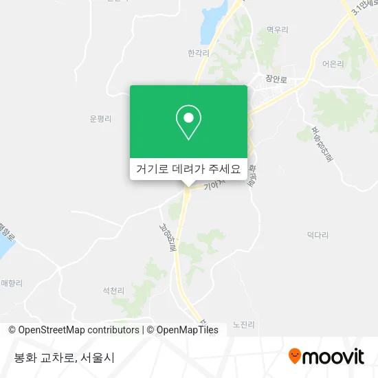 봉화 교차로 지도