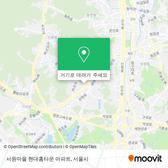 서원마을 현대홈타운 아파트 지도