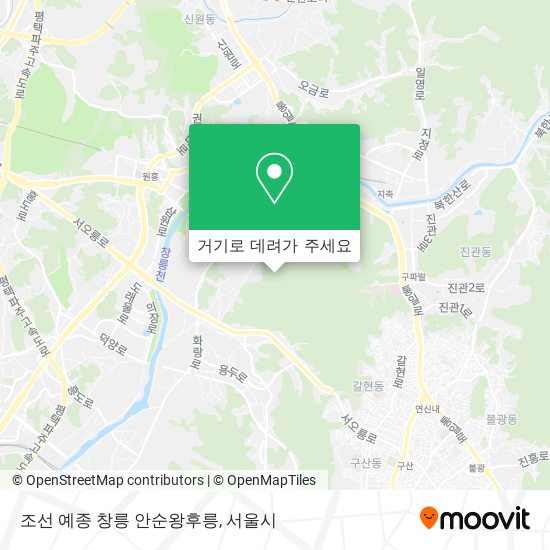 조선 예종 창릉 안순왕후릉 지도