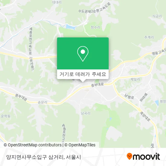 양지면사무소입구 삼거리 지도