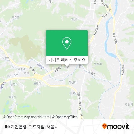 Ibk기업은행 오포지점 지도
