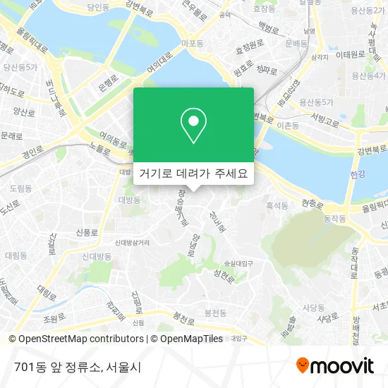 701동 앞 정류소 지도