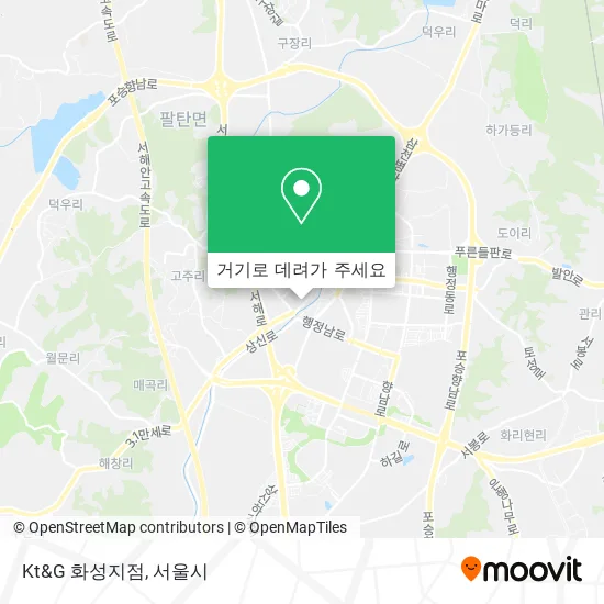 Kt&G 화성지점 지도