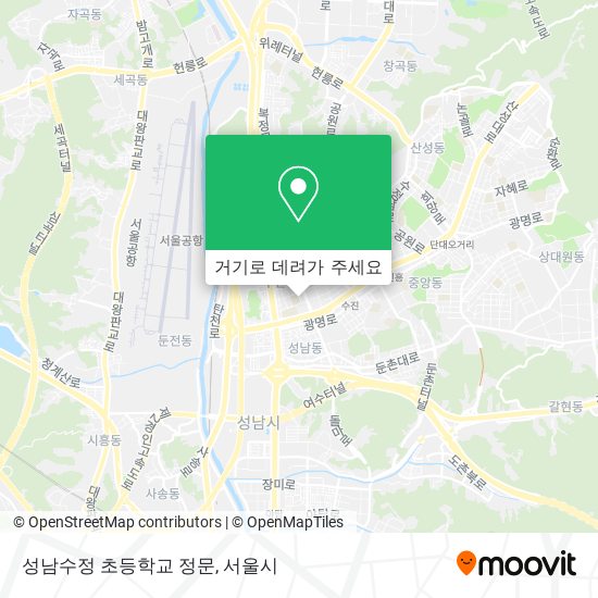 성남수정 초등학교 정문 지도