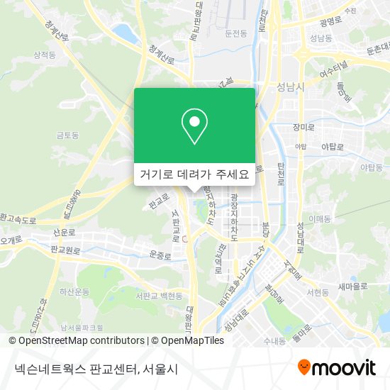 넥슨네트웍스 판교센터 지도