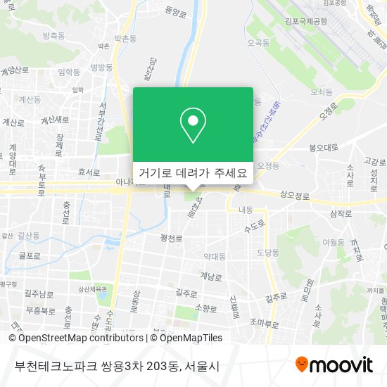 부천테크노파크 쌍용3차 203동 지도