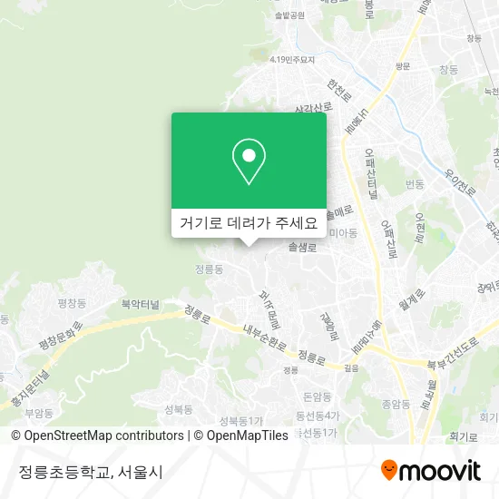 정릉초등학교 지도