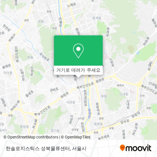한솔로지스틱스 성북물류센터 지도