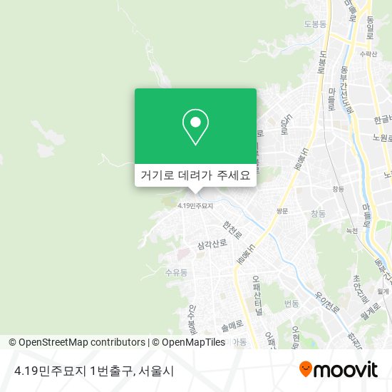 4.19민주묘지 1번출구 지도