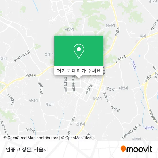 안중고 정문 지도