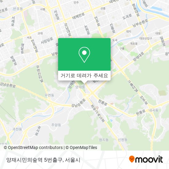 양재시민의숲역 5번출구 지도