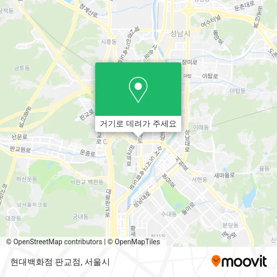 현대백화점 판교점 지도