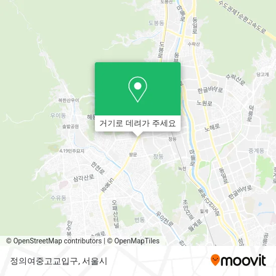 정의여중고교입구 지도