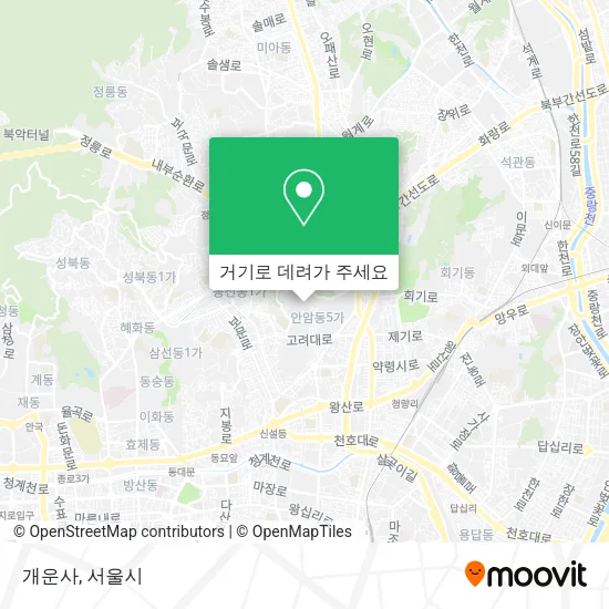 개운사 지도