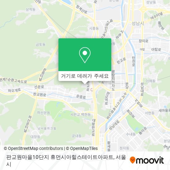 판교원마을10단지 휴먼시아힐스테이트아파트 지도