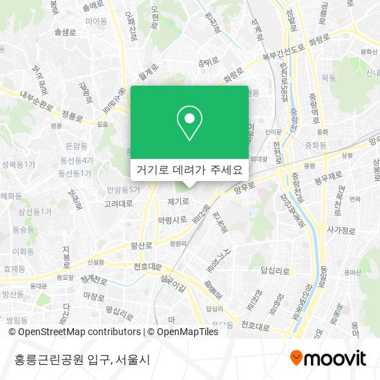 홍릉근린공원 입구 지도