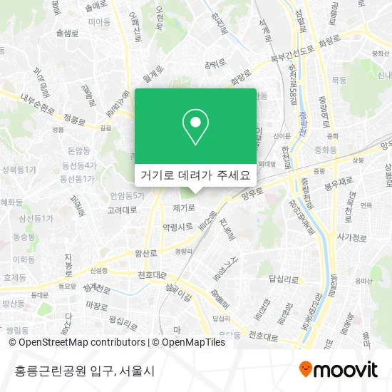 홍릉근린공원 입구 지도