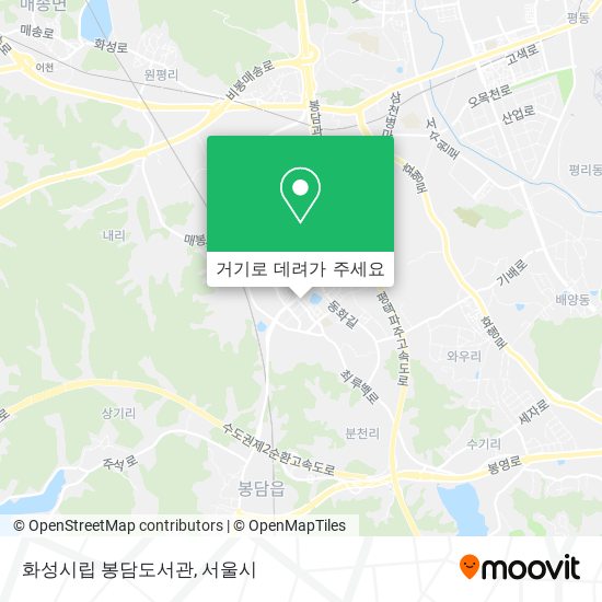 화성시립 봉담도서관 지도