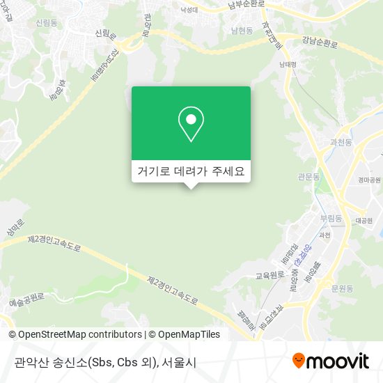 관악산 송신소(Sbs, Cbs 외) 지도