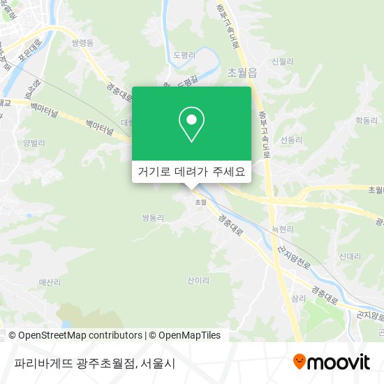 파리바게뜨 광주초월점 지도