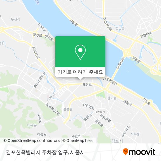 김포한옥빌리지 주차장 입구 지도