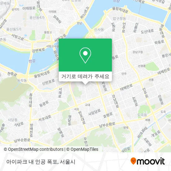 아이파크 내 인공 폭포 지도