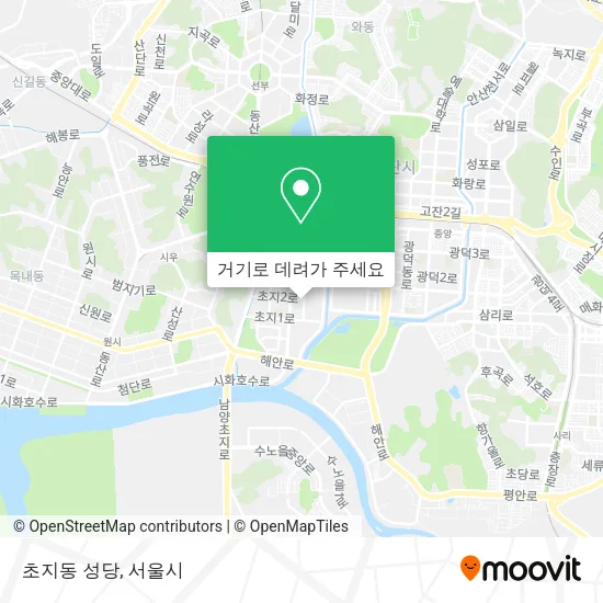 초지동 성당 지도