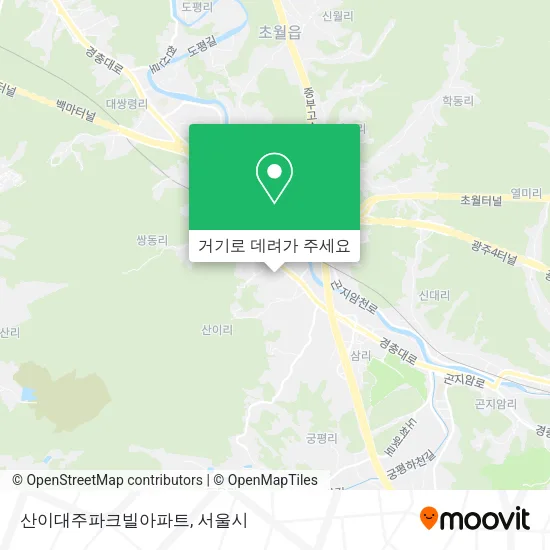 산이대주파크빌아파트 지도