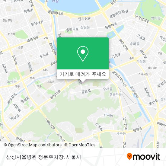 삼성서울병원 정문주차장 지도