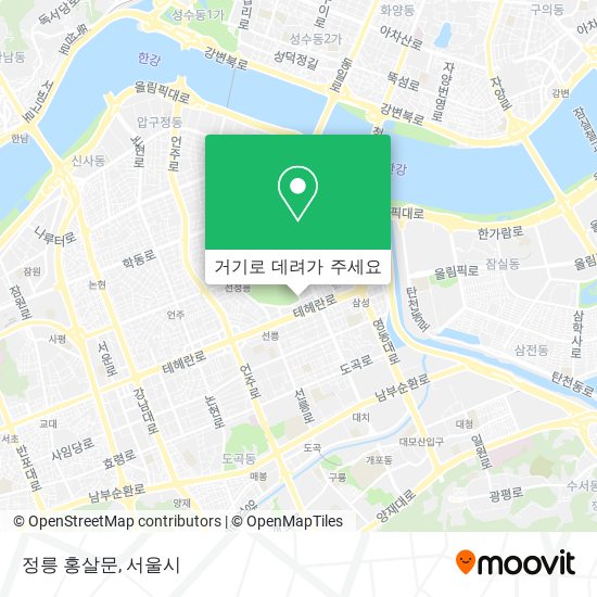 정릉 홍살문 지도
