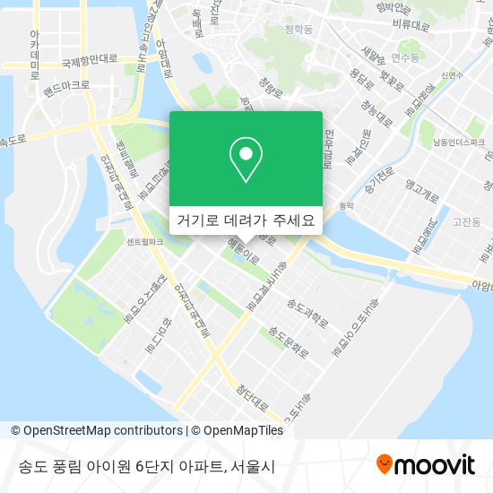 송도 풍림 아이원 6단지 아파트 지도