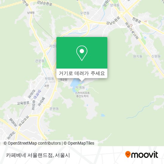 카페베네 서울랜드점 지도