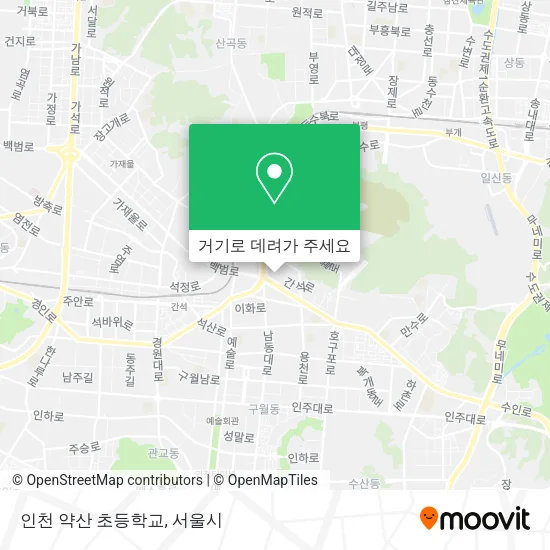 인천 약산 초등학교 지도