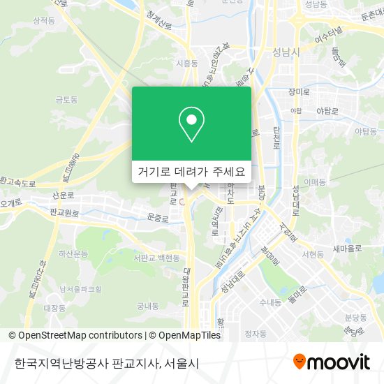 한국지역난방공사 판교지사 지도