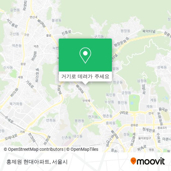 홍제원 현대아파트 지도