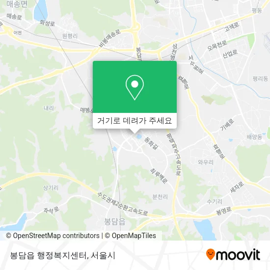 봉담읍 행정복지센터 지도