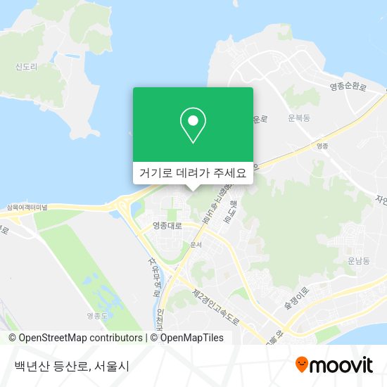 백년산 등산로 지도