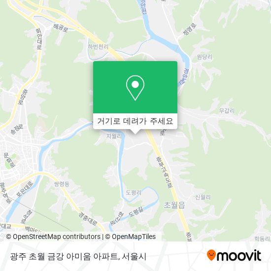 광주 초월 금강 아미움 아파트 지도