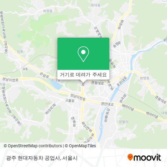 광주 현대자동차 공업사 지도