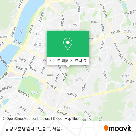 중앙보훈병원역 2번출구 지도