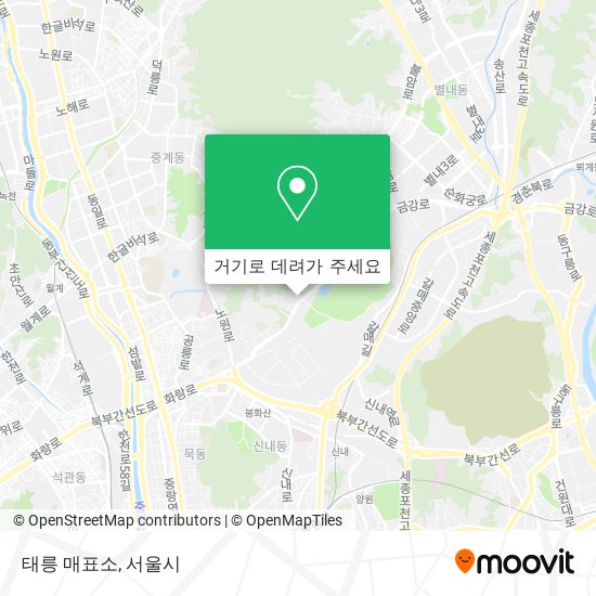 태릉 매표소 지도