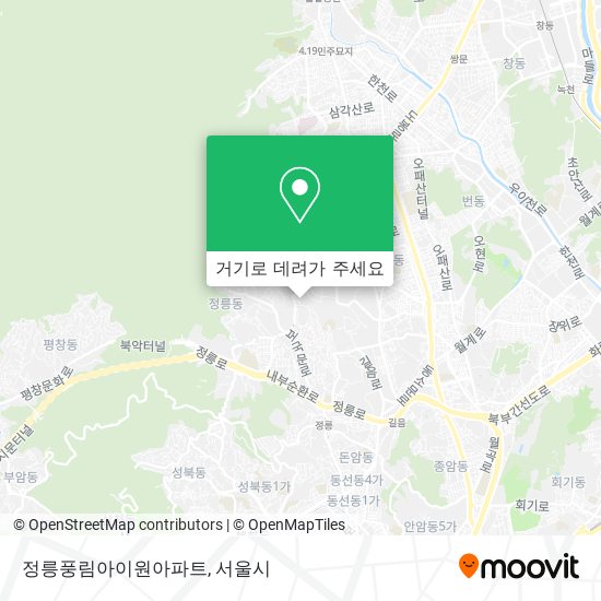 정릉풍림아이원아파트 지도