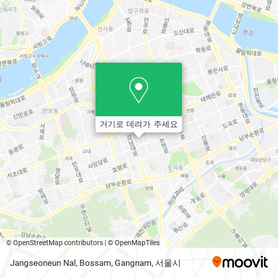 Jangseoneun Nal, Bossam, Gangnam 지도