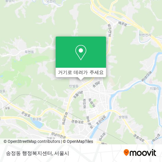 송정동 행정복지센터 지도