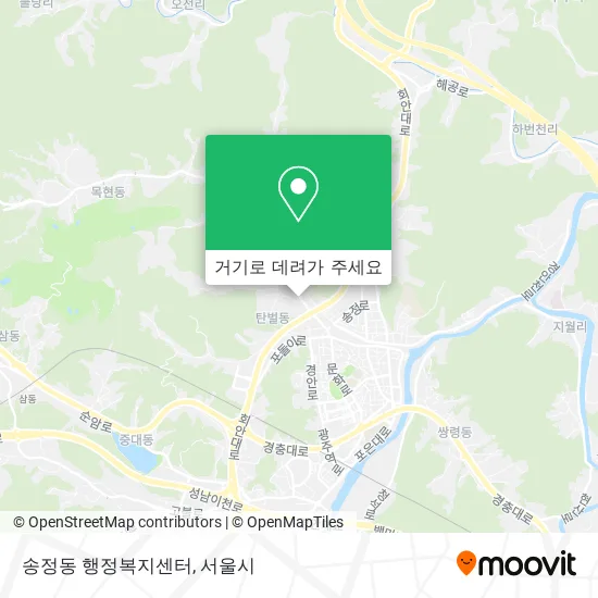 송정동 행정복지센터 지도