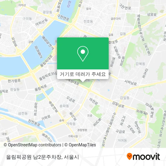 올림픽공원 남2문주차장 지도