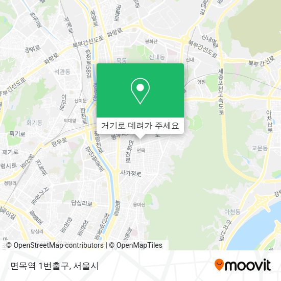 면목역 1번출구 지도